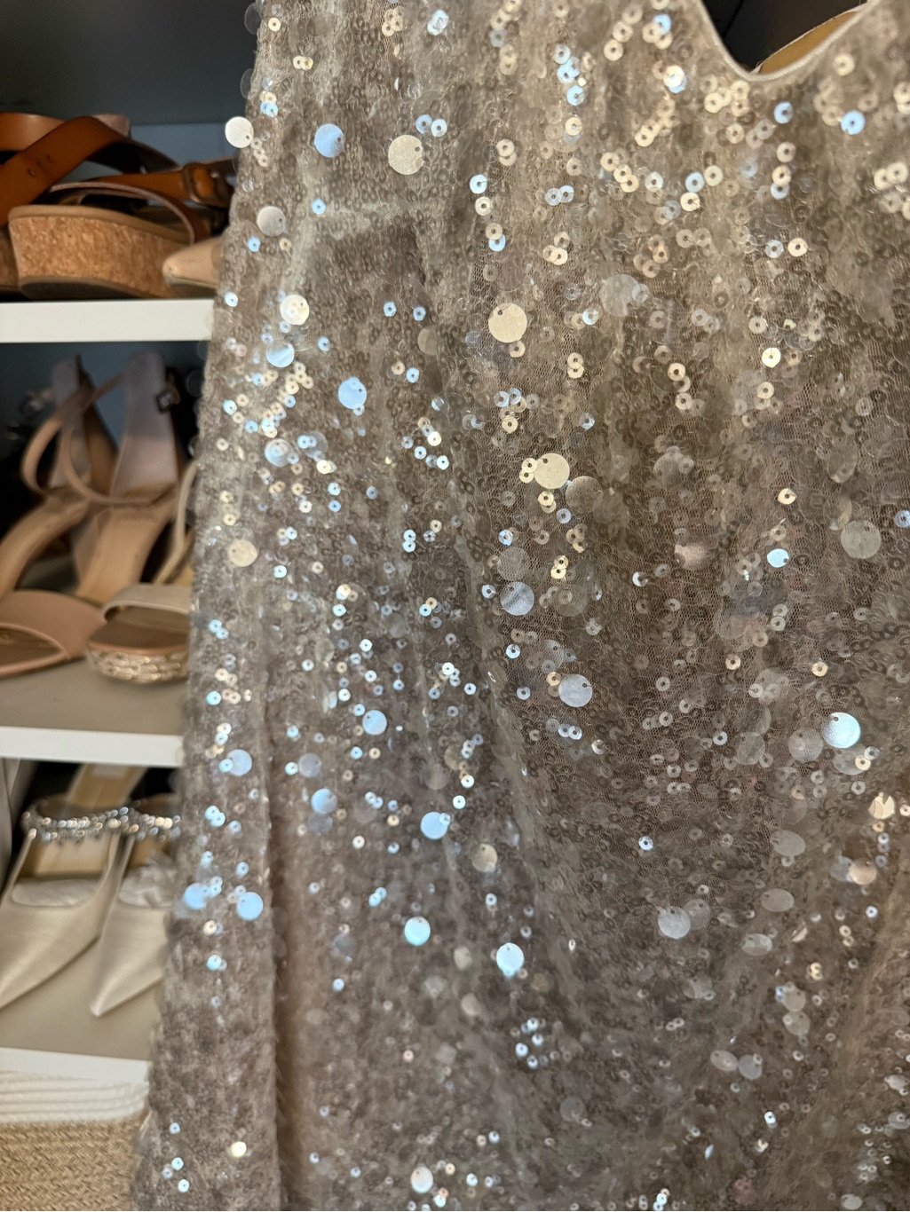 White Strapless Sequin Mini Dress In Ivory — image 8 of 8